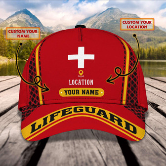 Custom Classic Lifeguard Cap - Personalized Name - Perfect Gift - Thegiftio UK