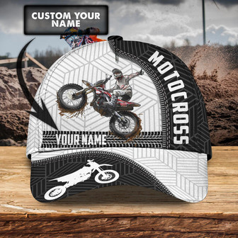 Custom Classic Motocross Cap - Personalized Name Option - Thegiftio UK