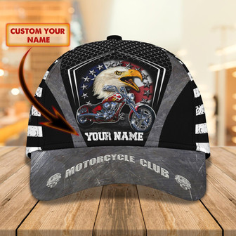 Custom Classic Motorcycle Cap - Personalized Name - Thegiftio UK
