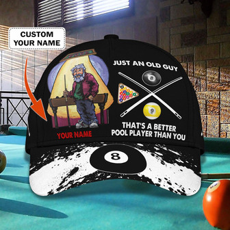 Custom Classic Pool Player Cap - Personalized Name - Thegiftio UK