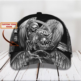 Custom Classic Skull Personalized Name Cap - Thegiftio UK