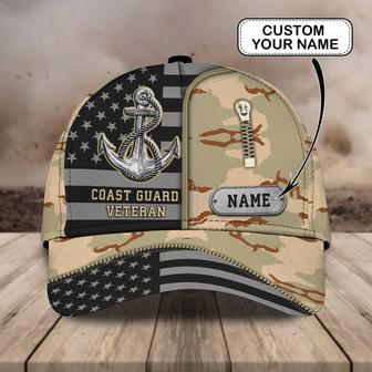 Custom Coast Guard Veteran Cap - Personalized Name Hat - Thegiftio UK