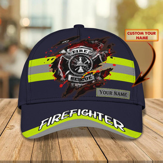 Custom Firefighter Cap - Personalized Name Hat - Thegiftio UK