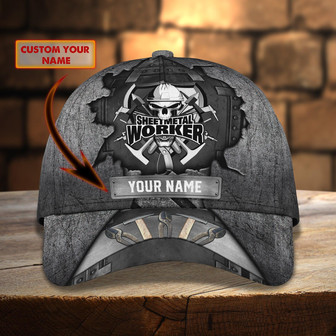 Custom Metal Worker Cap - Personalized Name - Thegiftio UK