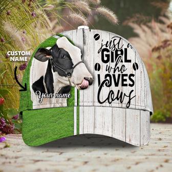 Personalized Classic Cap - Custom Name Cap Cow Lover Girl - Thegiftio UK