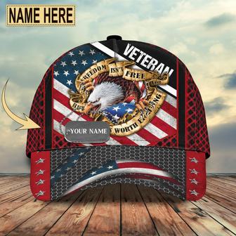 Custom Name Classic Cap American Eagle Veteran Hat - Personalized Gift Hat - Thegiftio UK
