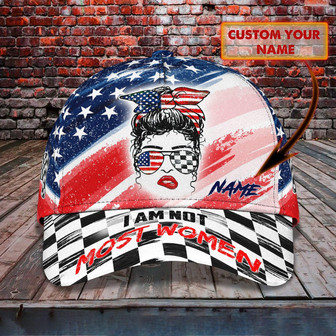 Custom Racing Girl Personalized Name Cap - Classic Style - Thegiftio UK