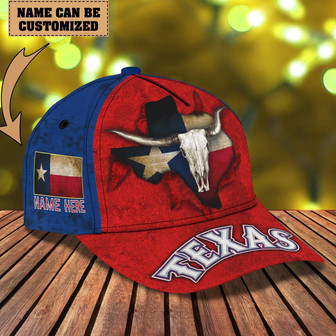 Custom Texas Cap - Personalized Name - Classic Design - Thegiftio UK