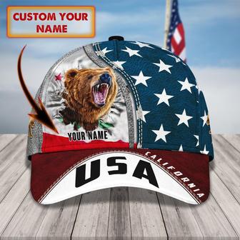Personalized California Bear Cap - Custom Classic Name Cap - Perfect Gift - Thegiftio UK