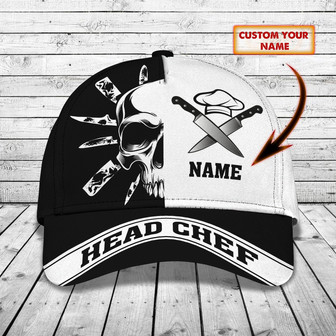 Personalized Custom Classic Cap - Chef & Skull Design - Thegiftio UK