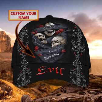 Skull Personalized Name Cap - Custom Classic Design - Thegiftio UK
