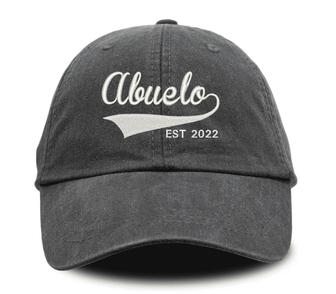 Abuelo Embroidered Personalized Baseball Cap, Grandpa Hat, Fathers Day Hat, Custom Fitted Grandpa Hat Embroidered - Monsterry UK