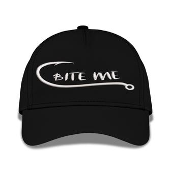 Bite Me Fishing Embroidered Baseball Caps - Monsterry