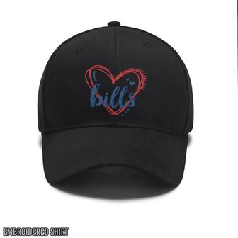 Embroidered Bills Heart Hat,Bills Football,Bills Mascot,Bills Cheer Custom Embroidered Hats - Monsterry CA