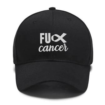 Fck Cancer Embroidered Hats, Birthday Gift, Gift For Dad, Gift For Mom Custom Embroidered Hats - Monsterry