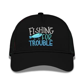 Fishing For Trouble Embroidered Baseball Caps - Monsterry DE
