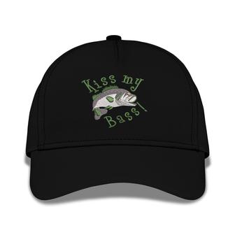 Kiss My Bass Fishing Embroidered Baseball Caps - Monsterry