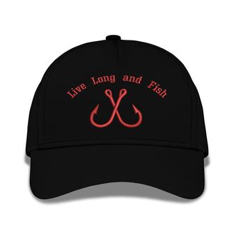 Live Long And Fish Embroidered Baseball Caps - Monsterry UK