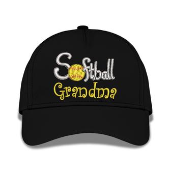 Softball Grandma Embroidered Baseball Caps - Monsterry