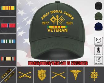 US Army Signal Corps Veteran Custom Embroidered Hat - Monsterry UK