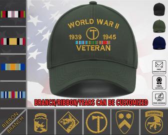 World War 2 Veteran Custom Embroidered Hat Military Honor Cap - Monsterry UK