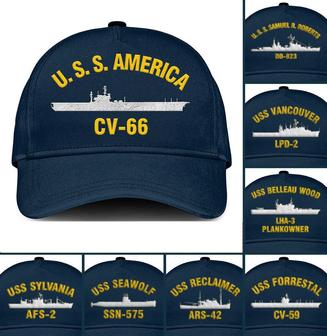 Custom Embroidered Us Navy Ships Classic Embroidered Baseball Cap - Monsterry CA