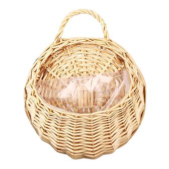 Rattan Hanging Basket Wicker Woven Basket for Front Door Home Garden | Rusticozy CA