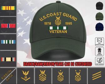 US Coast Guard Custom Embroidered Veteran Hat Military Honor Cap - Monsterry UK