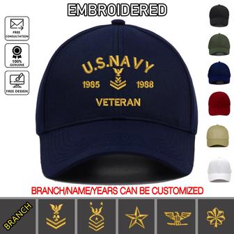 US Navy Custom Embroidered Hat Military Army Honor Cap - Monsterry DE