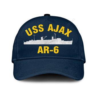 Uss Ajax Ar-6 Classic Baseball Cap, Custom Embroidered Us Navy Ships Classic Cap, Gift For Navy Veteran - Monsterry