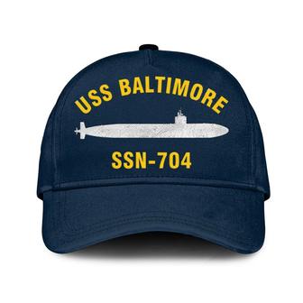 Uss Baltimore Ssn-704 Classic Baseball Cap, Custom Embroidered Us Navy Ships Classic Cap, Gift For Navy Veteran - Monsterry