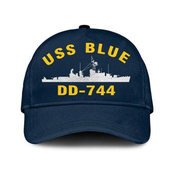 Uss Blue Dd-744 Classic Baseball Cap, Custom Embroidered Us Navy Ships Classic Cap, Gift For Navy Veteran - Monsterry DE