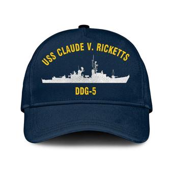 Uss Claude V. Ricketts Ddg-5 Classic Baseball Cap, Custom Embroidered Us Navy Ships Classic Cap, Gift For Navy Veteran - Monsterry