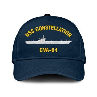 Uss Constellation Cva-64 Classic Cap, Custom Embroidered Us Navy Ships Classic Baseball Cap, Gift For Navy Veteran - Monsterry