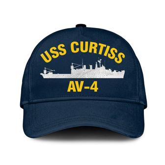 Uss Curtiss Av-4 Classic Baseball Cap, Custom Embroidered Us Navy Ships Classic Cap, Gift For Navy Veteran - Monsterry