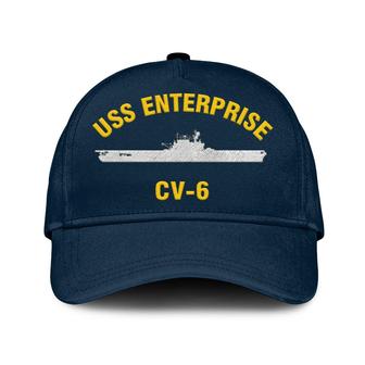 Uss Enterprise Cv-6 Classic Cap, Custom Embroidered Us Navy Ships Classic Baseball Cap, Gift For Navy Veteran - Monsterry UK