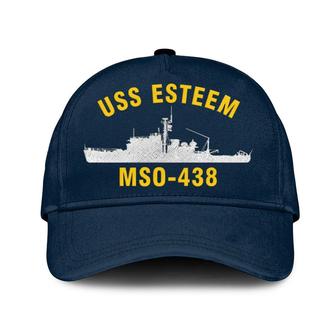 Uss Esteem Mso-438 Classic Baseball Cap, Custom Embroidered Us Navy Ships Classic Cap, Gift For Navy Veteran - Monsterry DE