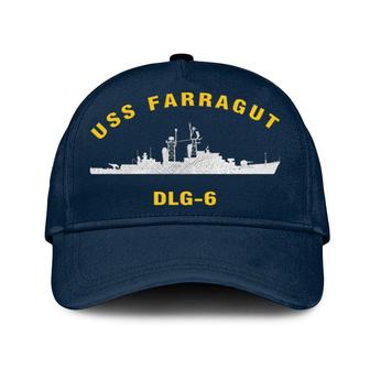 Uss Farragut Dlg-6 Classic Baseball Cap, Custom Embroidered Us Navy Ships Classic Cap, Gift For Navy Veteran - Monsterry