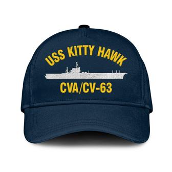Uss Kitty Hawk Cv-63 Classic Cap, Custom Embroidered Us Navy Ships Classic Baseball Cap, Gift For Navy Veteran - Monsterry DE
