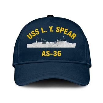 Uss L. Y. Spear (As-36) Classic Cap, Custom Embroidered Us Navy Ships Classic Baseball Cap, Gift For Navy Veteran - Monsterry