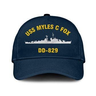 Uss Myles C Fox Dd-829 Classic Cap, Custom Embroidered Us Navy Ships Classic Baseball Cap, Gift For Navy Veteran - Monsterry