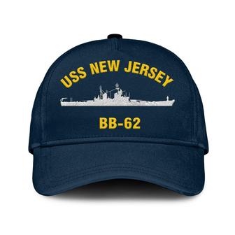 Uss New Jersey Bb-62 Classic Cap, Custom Embroidered Us Navy Ships Classic Baseball Cap, Gift For Navy Veteran - Monsterry