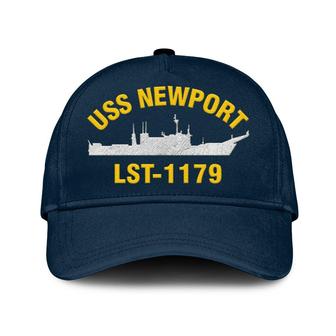 Uss Newport Lst-1179 Classic Cap, Custom Embroidered Us Navy Ships Classic Baseball Cap, Gift For Navy Veteran - Monsterry AU