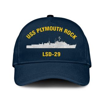 Uss Plymouth Rock Lsd -29 Classic Cap, Custom Embroidered Us Navy Ships Classic Baseball Cap, Gift For Navy Veteran - Monsterry
