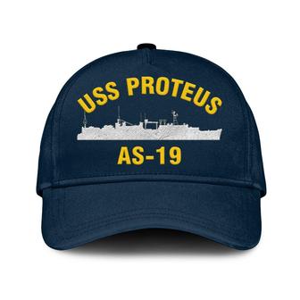 Uss Proteus As-19 Classic Cap, Custom Embroidered Us Navy Ships Classic Baseball Cap, Gift For Navy Veteran - Monsterry CA