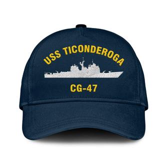 Uss Ticonderoga Cg-47 (1) Classic Cap, Custom Embroidered Us Navy Ships Classic Baseball Cap, Gift For Navy Veteran - Monsterry CA