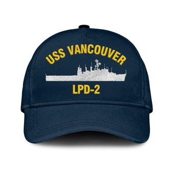 Uss Vancouver Lpd-2 Classic Cap, Custom Embroidered Us Navy Ships Classic Baseball Cap, Gift For Navy Veteran - Monsterry