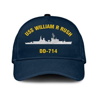 Uss William R Rush Dd 714 Classic Cap, Custom Embroidered Us Navy Ships Classic Baseball Cap, Gift For Navy Veteran - Monsterry