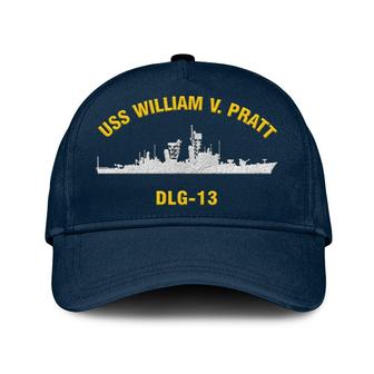 Uss William V. Pratt Dlg-13 Classic Cap, Custom Embroidered Us Navy Ships Classic Baseball Cap, Gift For Navy Veteran - Monsterry UK