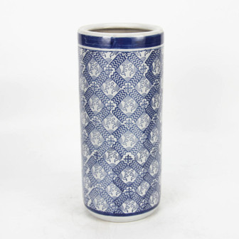 24.5 Inch Antique Blue And White Porcelain Flower Design Ceramic Umbrella Holder For Living Room Other Home Decor | Rusticozy